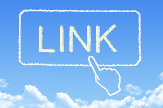 Link word on sky background