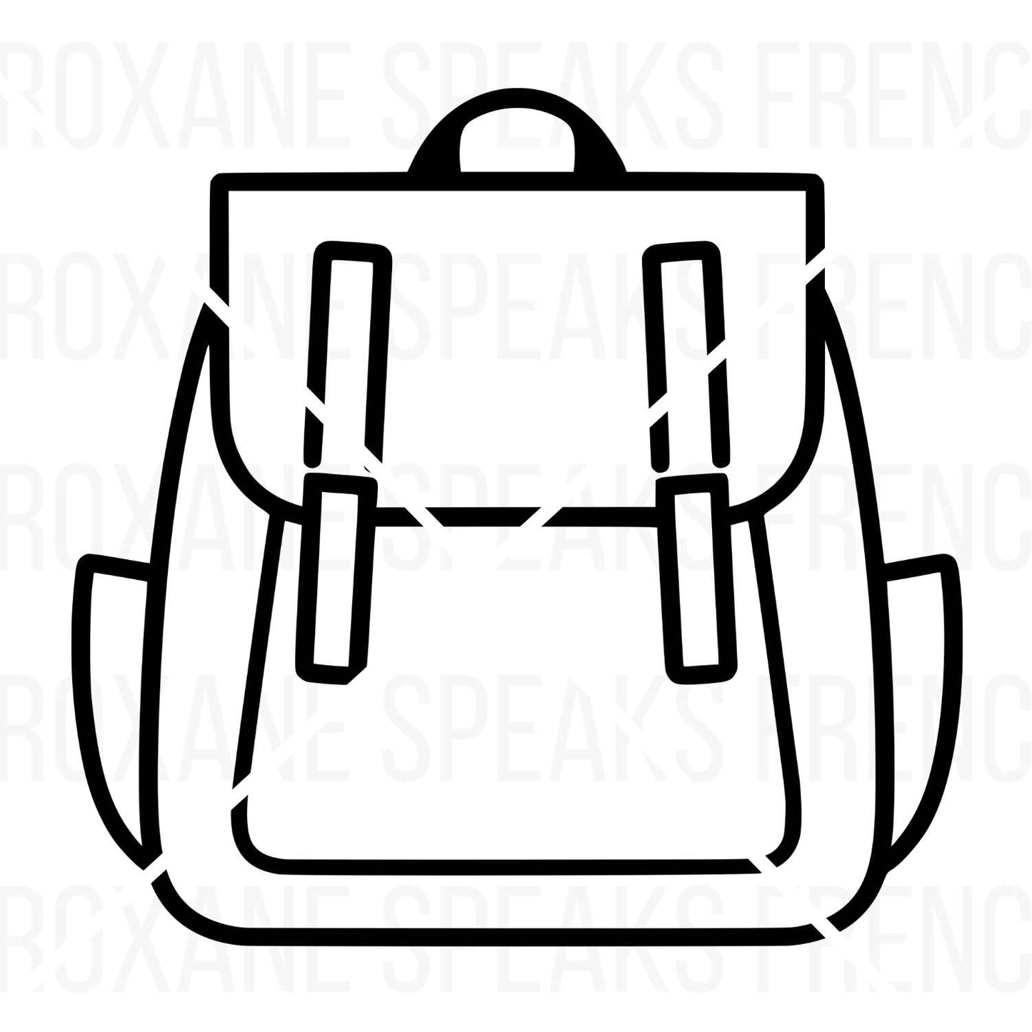 A minimalist backpack SVG outline with clean, bold lines, perfect for Cricut, Silhouette, Glowforge, and laser-cutting machines.