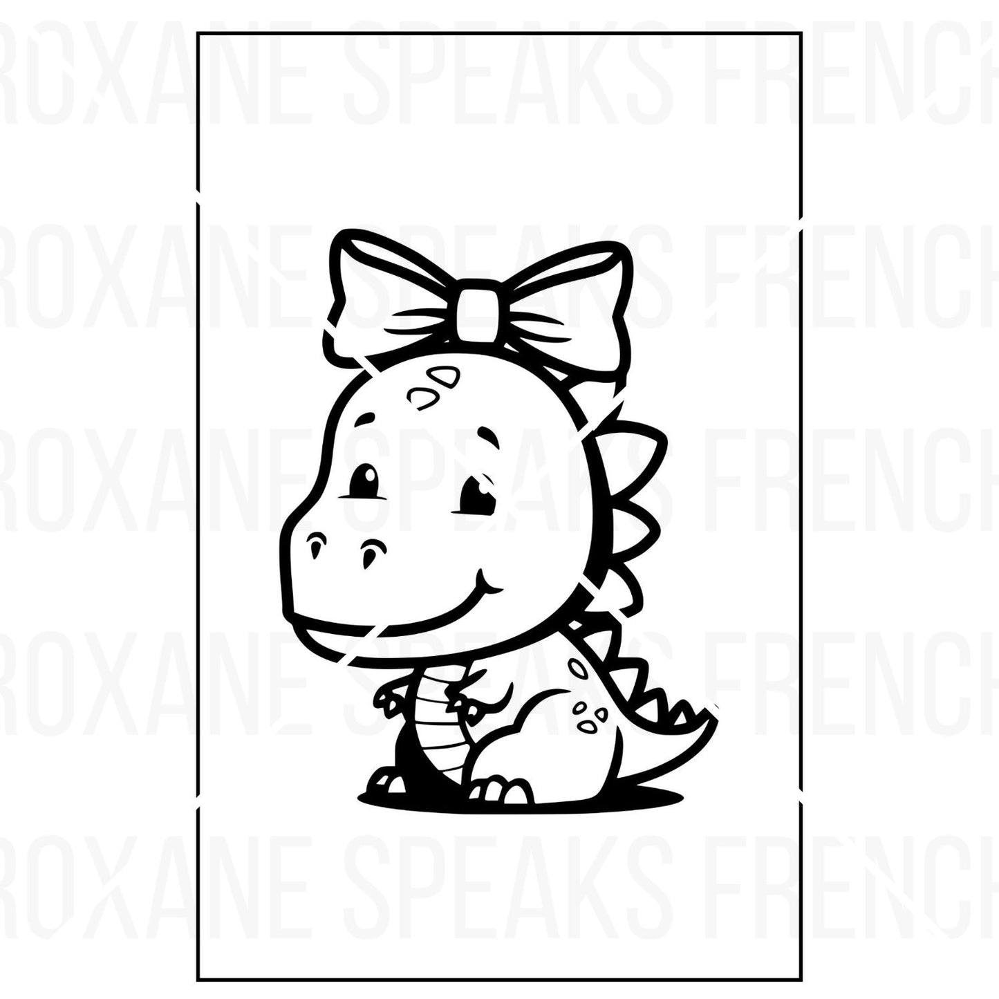 Girl Dinosaur Printable Coloring Pages PDF For Kids And Birthday Party Favors Bags