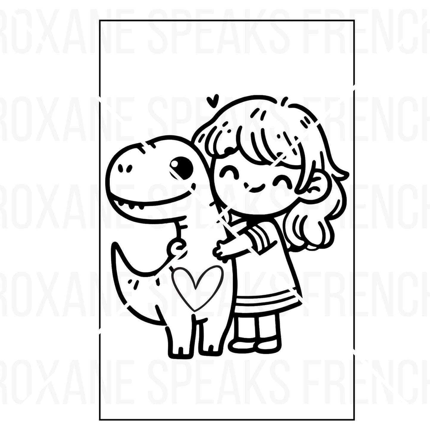 Girl Dinosaur Printable Coloring Pages PDF For Kids And Birthday Party Favors Bags