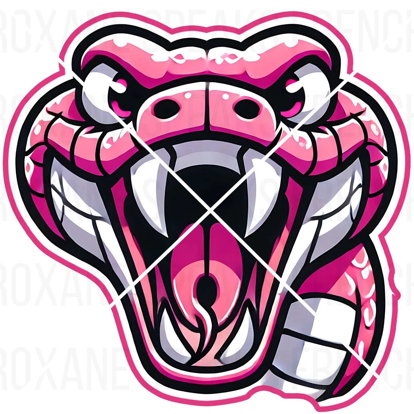 Pink Snake Head Emote With Open Mouth