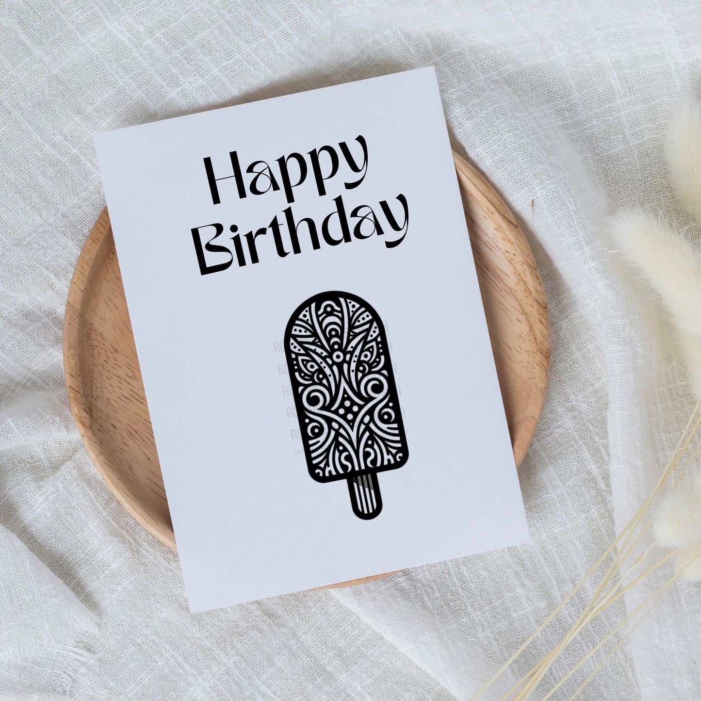 a birthday card featuring the same intricate popsicle design as before, which ties in with the popsicle SVG theme