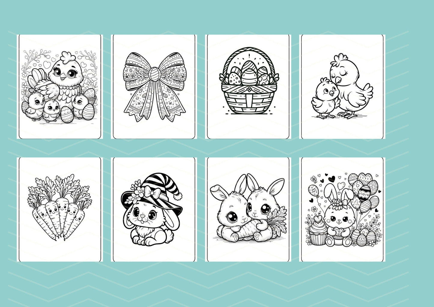 Easter digital coloring book activity for kids and toddlers | 15 Pages A4 in PDF | Easter Coloring Pages - Roxane Speaks French