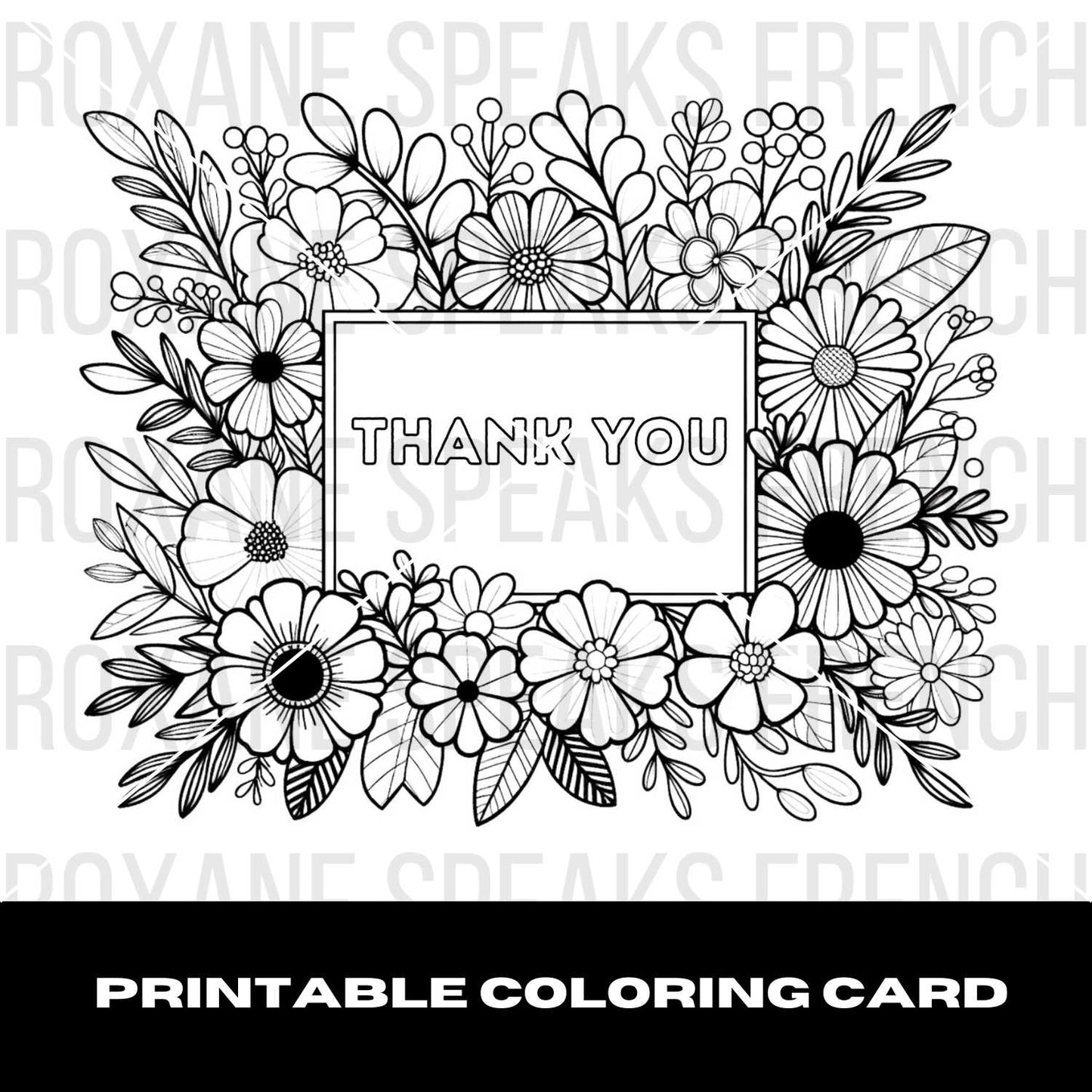 Thank You Coloring Card – Printable PDF for All Ages