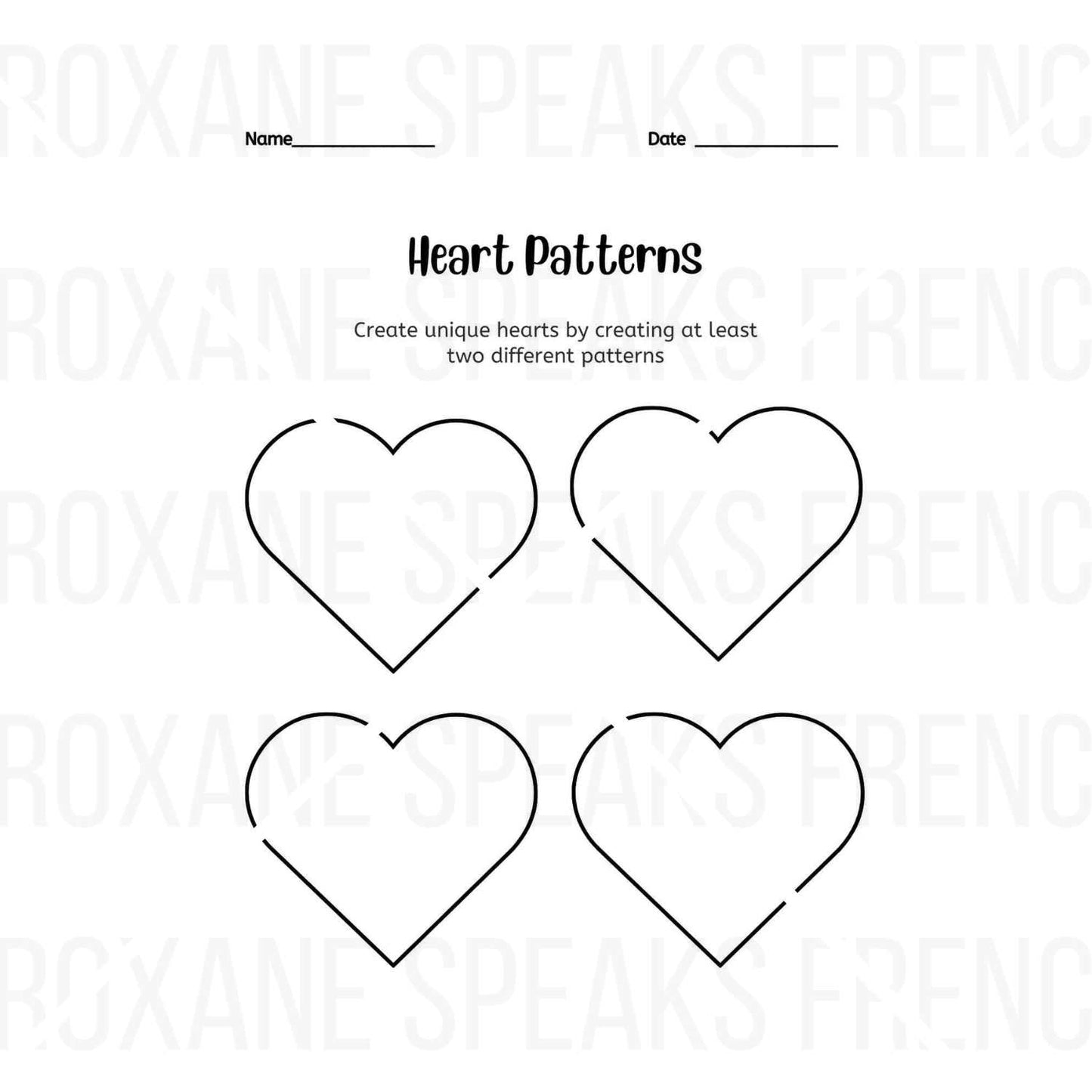 Heart Pattern Printable Activity – Encourage kids to create unique heart patterns.