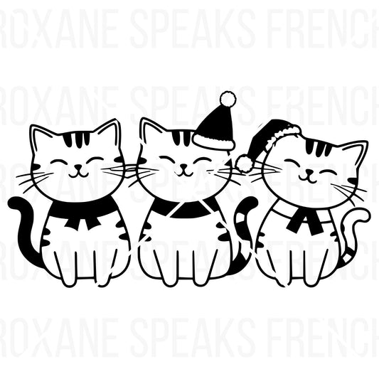 A cute Christmas cats clipart on transparent background