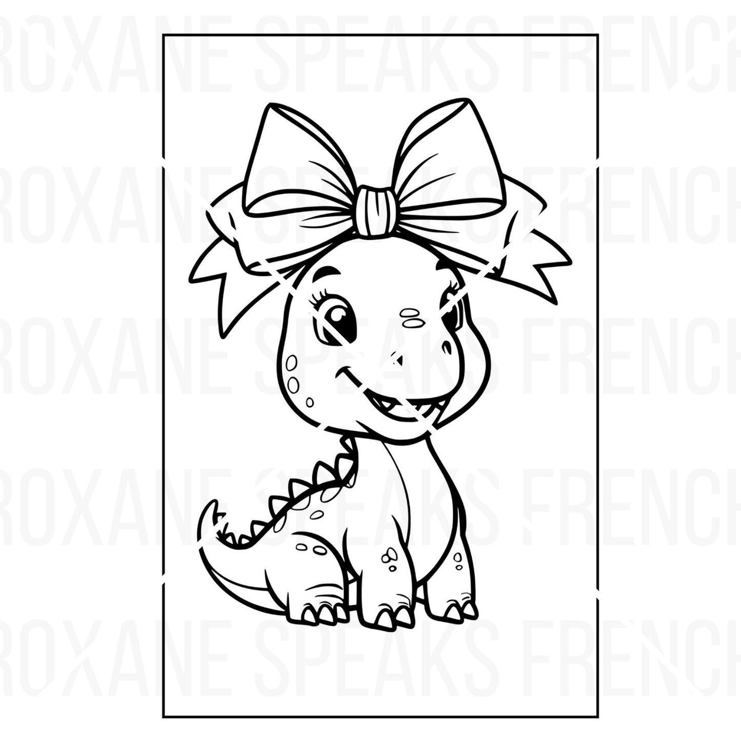 Girl Dinosaur Printable Coloring Pages PDF For Kids And Birthday Party Favors Bags