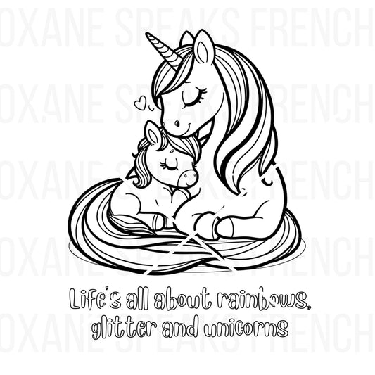 Unicorn Coloring Page - Printable PDF Sheet For Kids