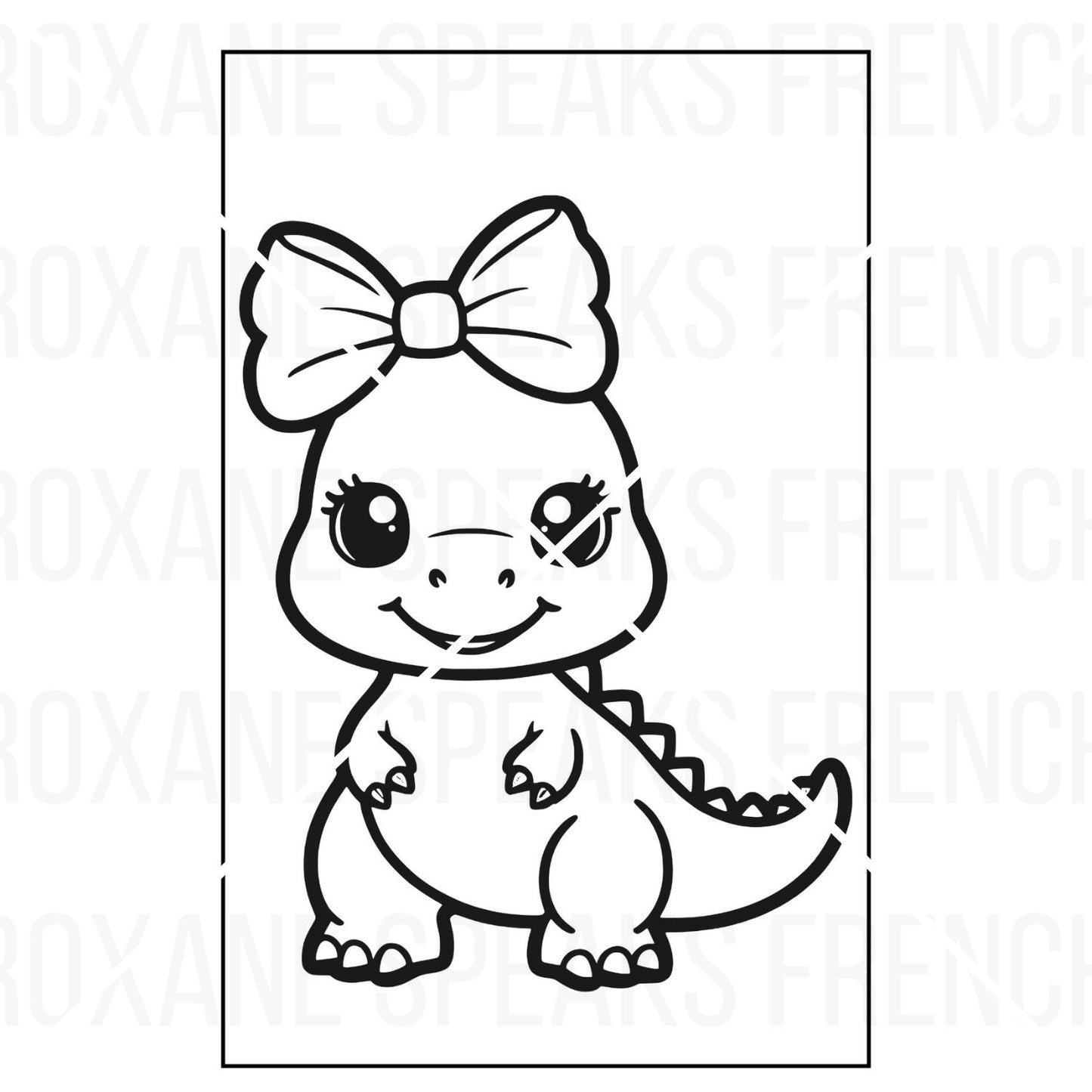 Girl Dinosaur Printable Coloring Pages PDF For Kids And Birthday Party Favors Bags