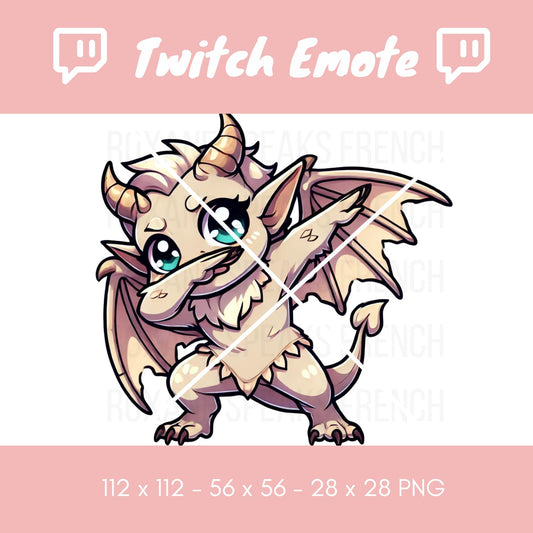 Twitch emote featuring a cute gargoyle performing a dab, with playful details and soft pastel colors that add a whimsical touch to any Twitch channel.