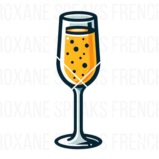 bubbly glass of champagne emote