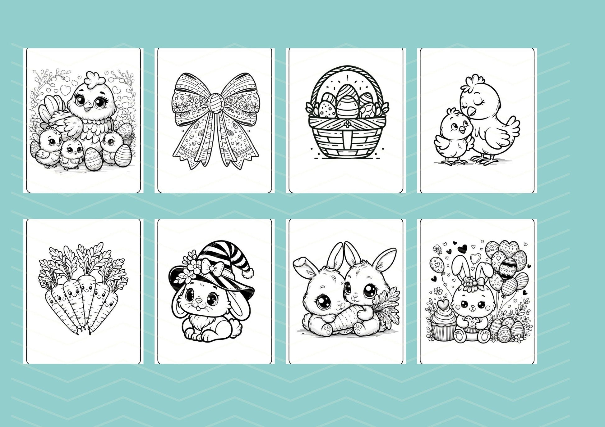 Easter digital coloring book activity for kids and toddlers | 15 Pages A4 in PDF | Easter Coloring Pages - Roxane Speaks French
