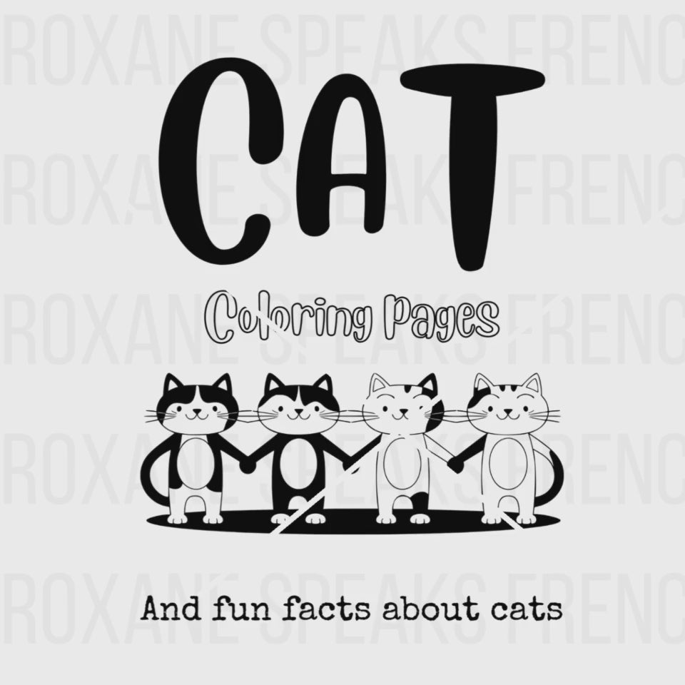 25 cute cat coloring pages for kids and cat lovers in black and white