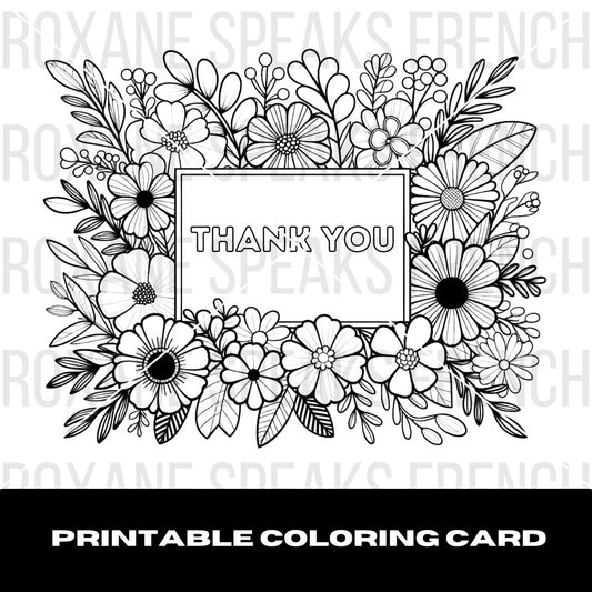Thank You Coloring Card – Printable PDF for All Ages
