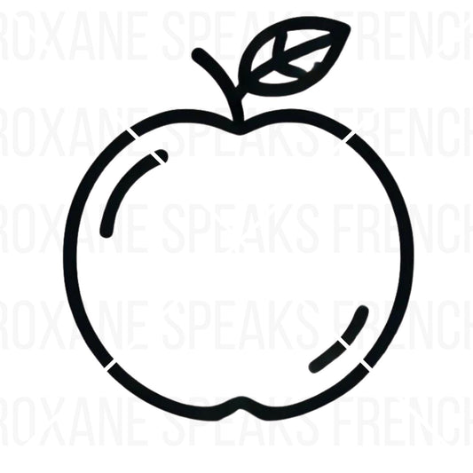 black outine of a simple peach