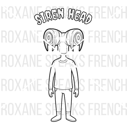 Simple Siren Head coloring page - easy printable horror character coloring sheet with basic outline perfect for beginner artists and kids