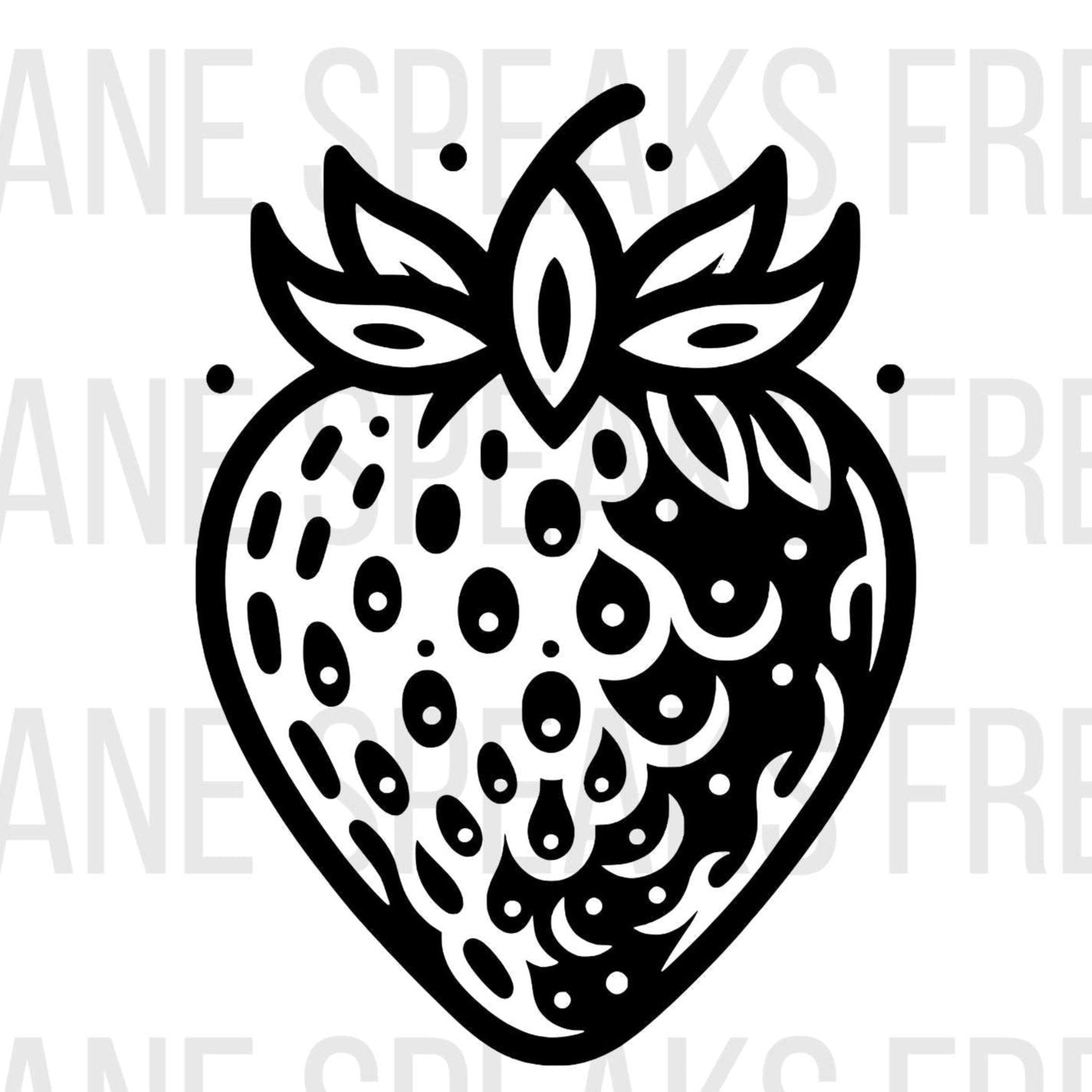 Strawberry SVG And clipart featuring a bold and detailed outline of a strawberry, perfect for Cricut and Silhouette crafting projects like t-shirts, mugs, and wall art.